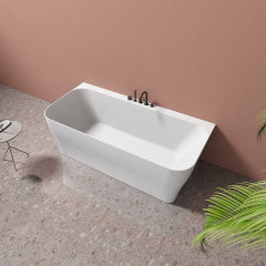 Wholesale High End Quality Back To Wall Freestanding Artificial Stone Bathtub TW-8609