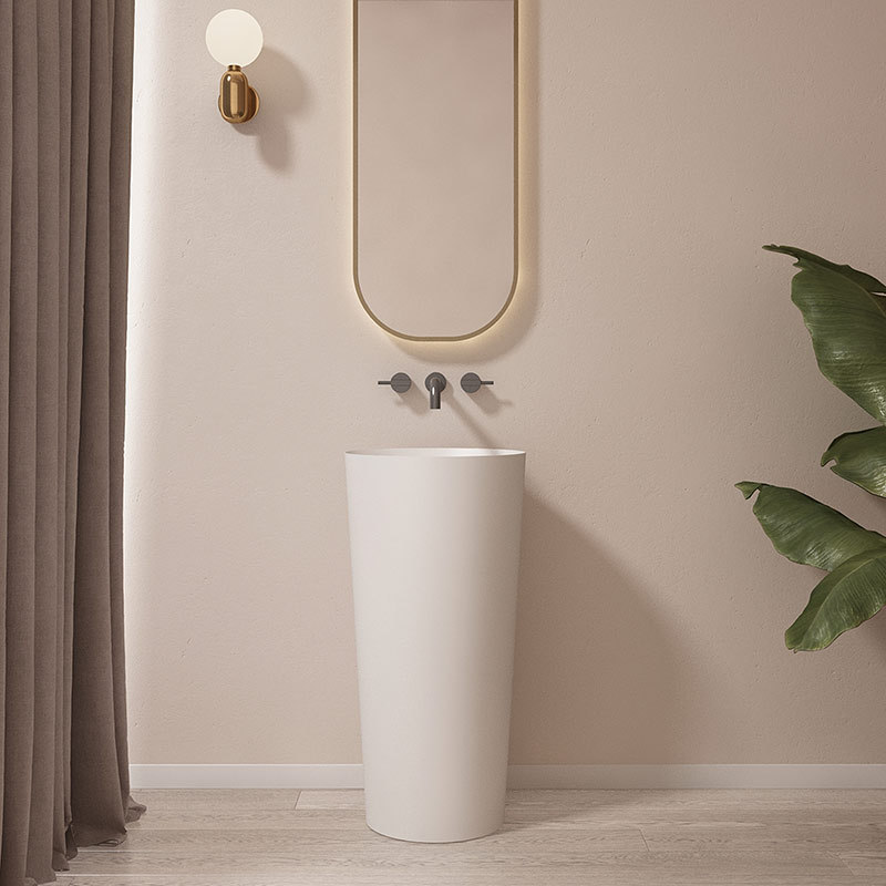 Factory Wholesale Round Freestanding Pedestal Sink Bathroom Wash Basin TW-Z211