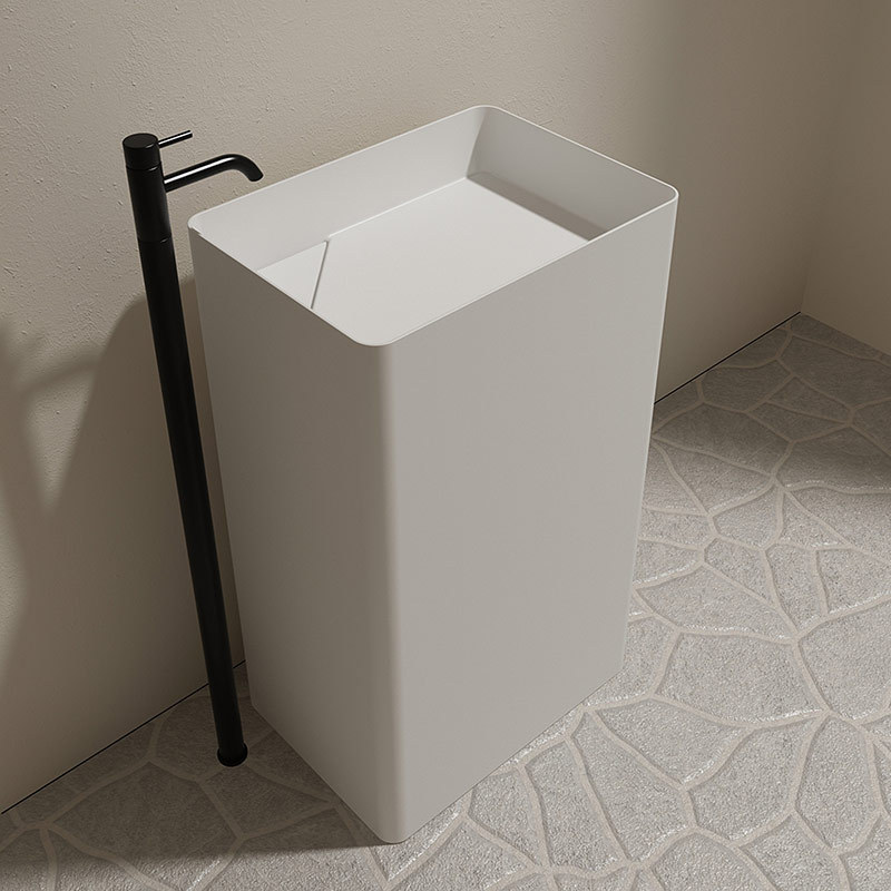 Factory Supply Quality Assurance Rectangle Freestanding Pedestal Sink Bathroom Wash Basin TW-Z233