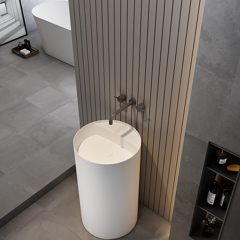 Manufacturer Round Freestanding Pedestal Sink Bathroom Wash Basin TW-Z206