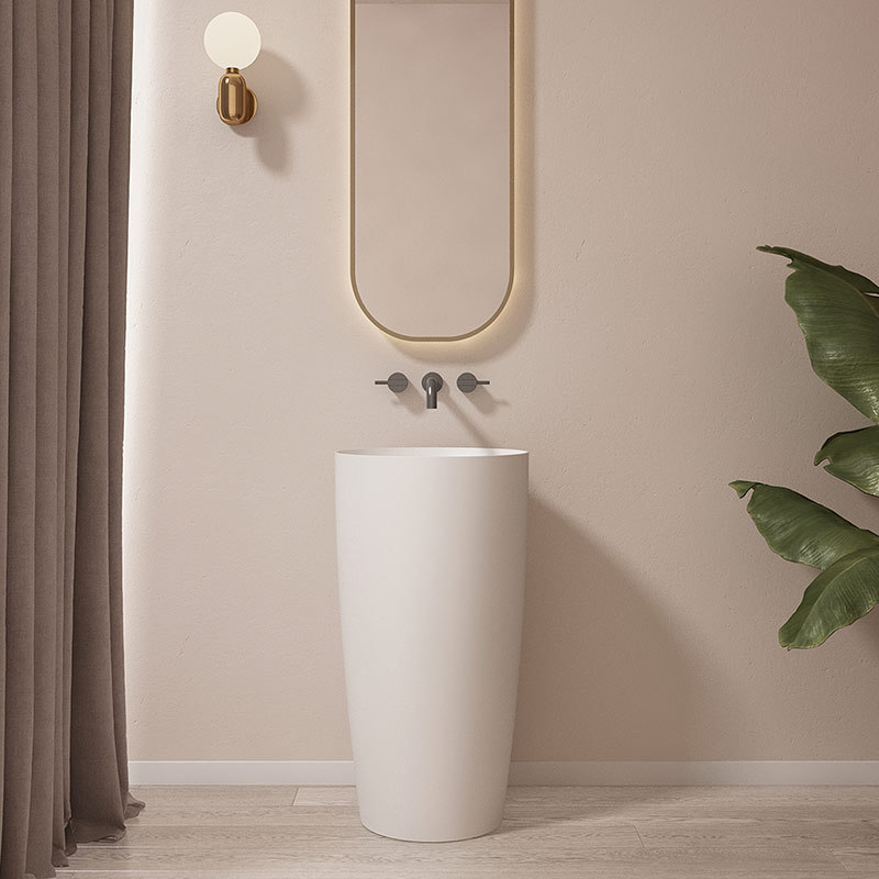 Wholesale High End Quality Round Freestanding Pedestal Sink Bathroom Wash Basin TW-Z212