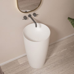 Wholesale High End Quality Round Freestanding Pedestal Sink Bathroom Wash Basin TW-Z212