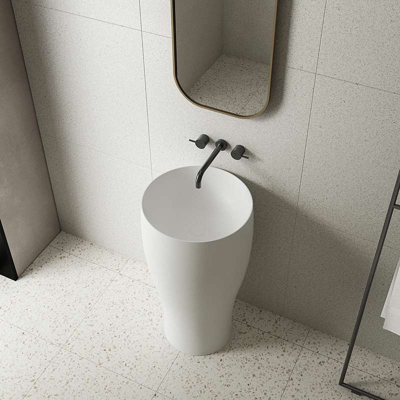 Popular Wholesale Designer Round Freestanding Pedestal Sink Bathroom Wash Basin TW-Z353