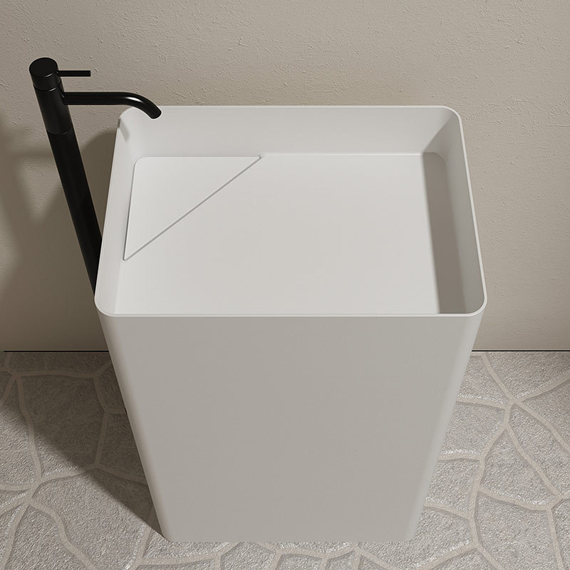 Factory Supply Quality Assurance Rectangle Freestanding Pedestal Sink Bathroom Wash Basin TW-Z233