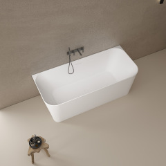 Factory Wholesale Back To Wall Freestanding Artificial Stone Bathtub TW-8622
