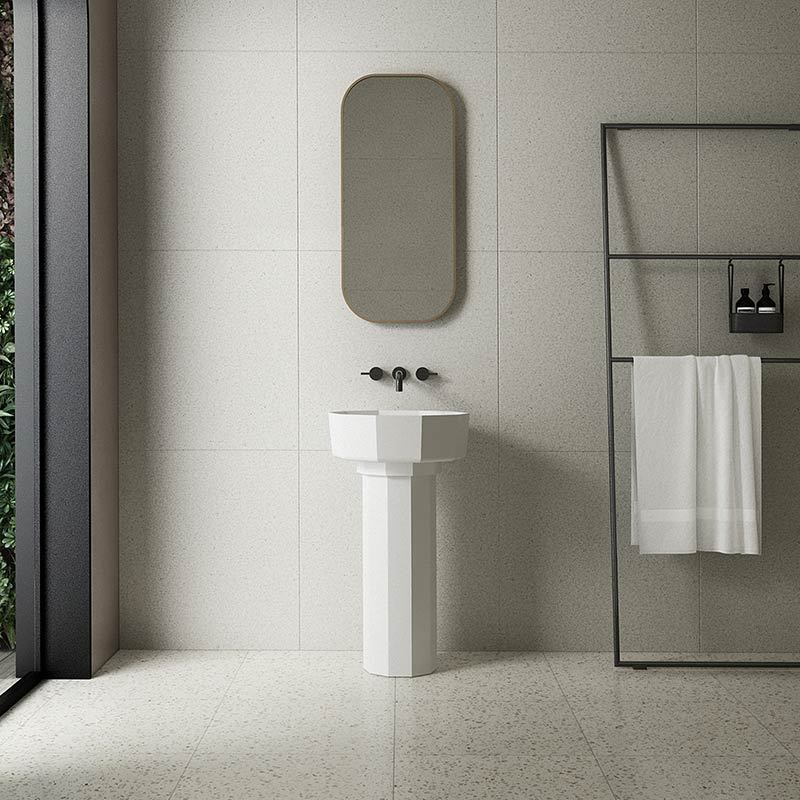 Popular Wholesale Designer Polygon Freestanding Pedestal Sink Bathroom Wash Basin TW-Z369