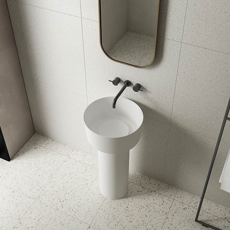 Hot Style Wholesale Round Freestanding Pedestal Sink Bathroom Wash Basin TW-Z368