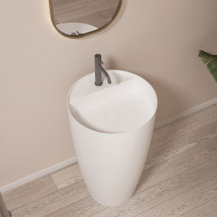 China Wholesale Factory Round Freestanding Pedestal Bathroom Wash Basin TW-Z216