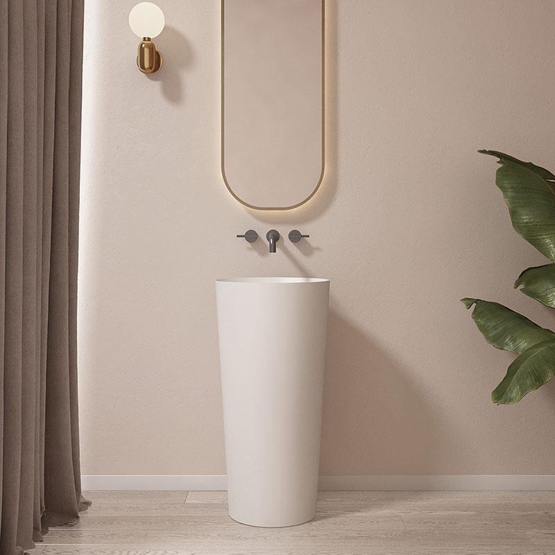 Wholesale Price Round Freestanding Pedestal Sink Bathroom Wash Basin TW-Z215