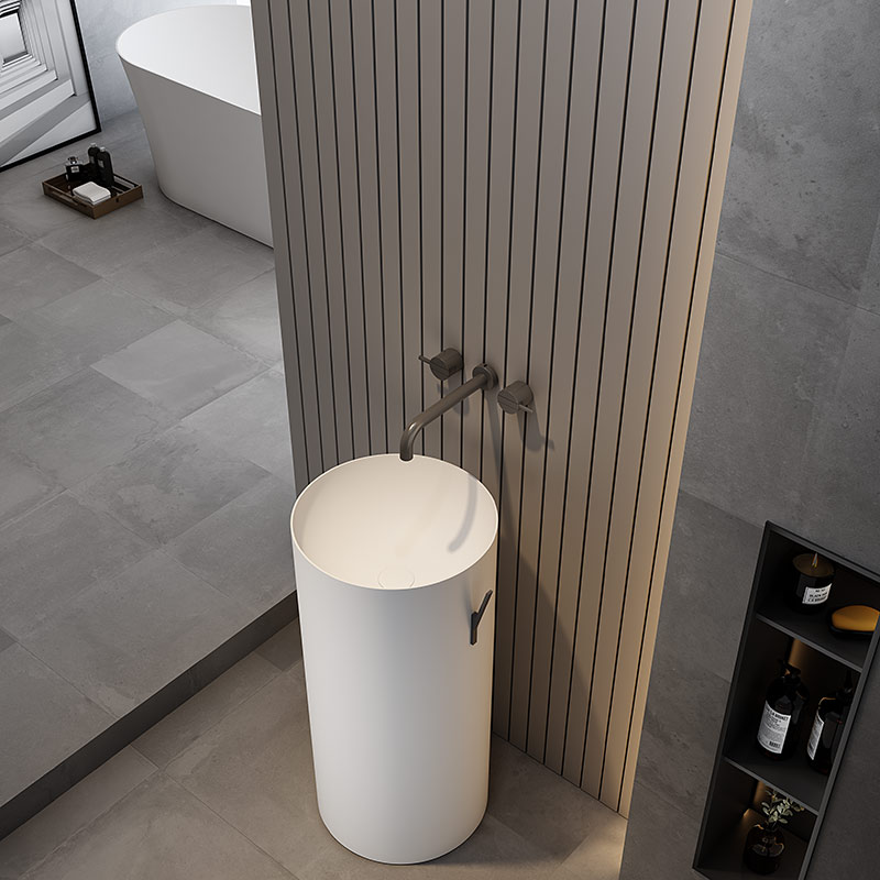 Quality Wholesale Unique Design Round Freestanding Pedestal Sink Bathroom Wash Basin TW-Z201A