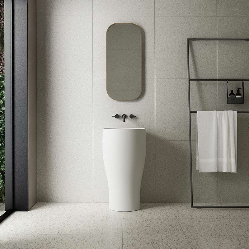 Beliebtes Großhandelsdesigner-rundes freistehendes Standwaschbecken-Badezimmerwaschbecken TW-Z353