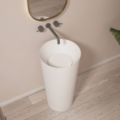 Wholesale Price Round Freestanding Pedestal Sink Bathroom Wash Basin TW-Z215