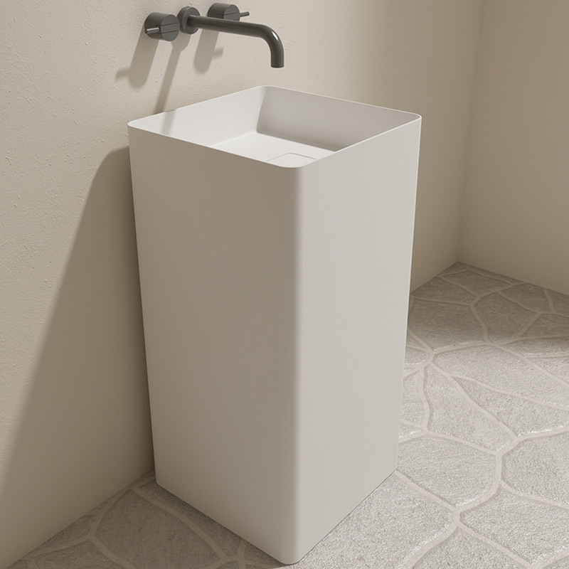 Popular Wholesale Designer Square Freestanding Pedestal Sink Bathroom Wash Basin TW-Z231