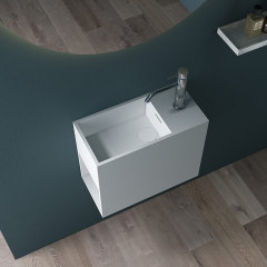 Popular Wholesale Designer Wall-Mount Hung Artificial Stone Wash Basin Single Bathroom Sink TW-G905