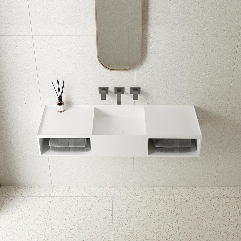 Wholesale High End Quality Wall-Mount Hung Resin Stone Single Bathroom Sink TW-G815