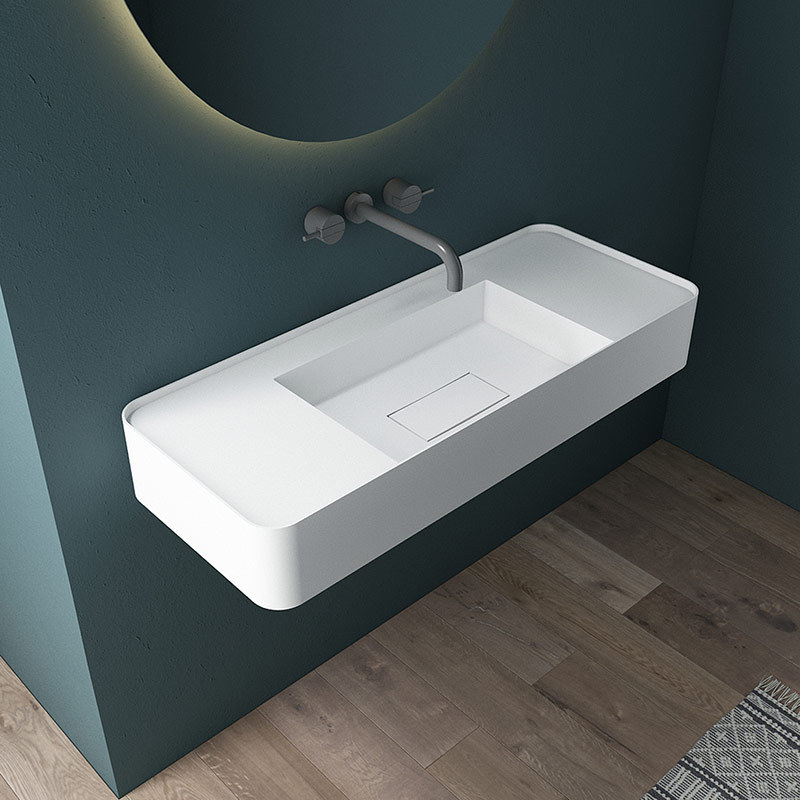 Hot Style Wholesale Wall-Mount Hung Solid Surface Wash Basin Single Bathroom Sink TW-G825