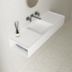 Supplier Wall-Mount Hung Artificial Stone Wash Basin Single Bathroom Sink TW-G816