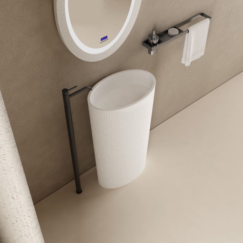 Quality Wholesale Unique Design Oval Freestanding Pedestal Fluted Sink TW-8687Z