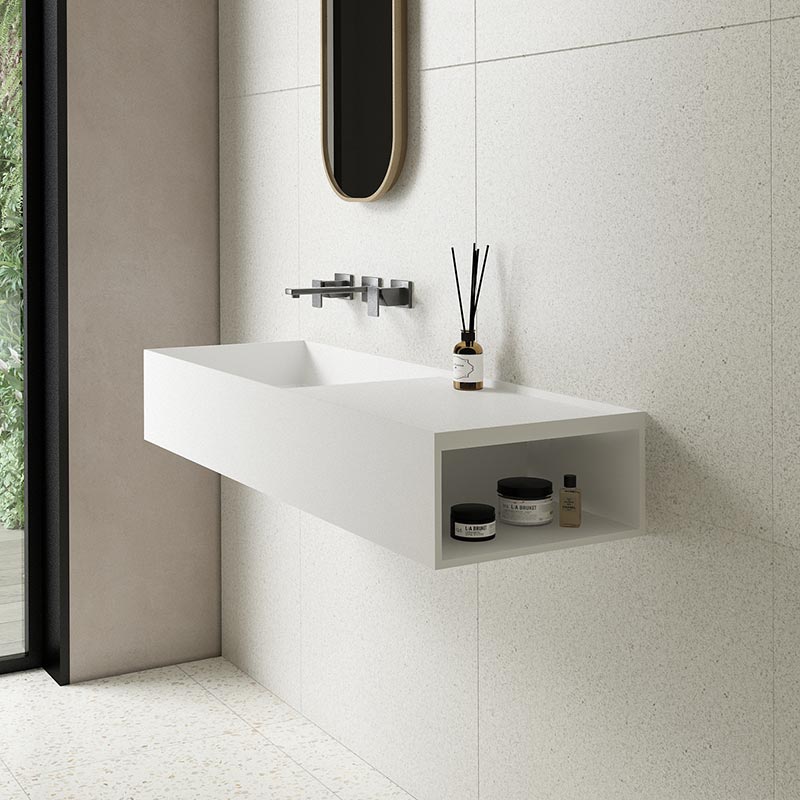 Manufacturer Wall-Mount Hung Artificial Stone Wash Basin Single Bathroom Sink TW-G812