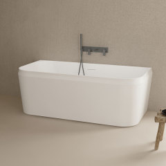 Großhandel Fashion Back-to-Wall-Badewanne mit fester Oberfläche TW-8636