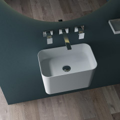 Quality Wholesale Unique Design Wall-Mount Hung Solid Surface Wash Basin Single Bathroom Sink TW-G903