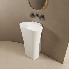 Factory Wholesale Oval Freestanding Pedestal Sink Bathroom Wash Basin TW-8620Z