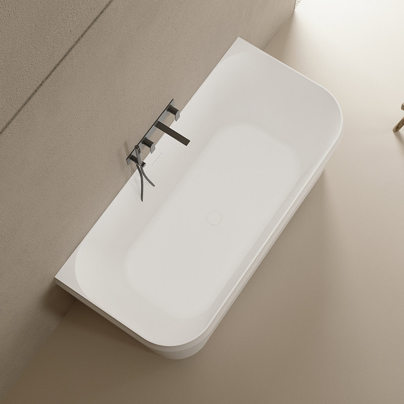 Großhandel Fashion Back-to-Wall-Badewanne mit fester Oberfläche TW-8636