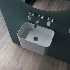 Quality Wholesale Unique Design Wall-Mount Hung Solid Surface Wash Basin Single Bathroom Sink TW-G903