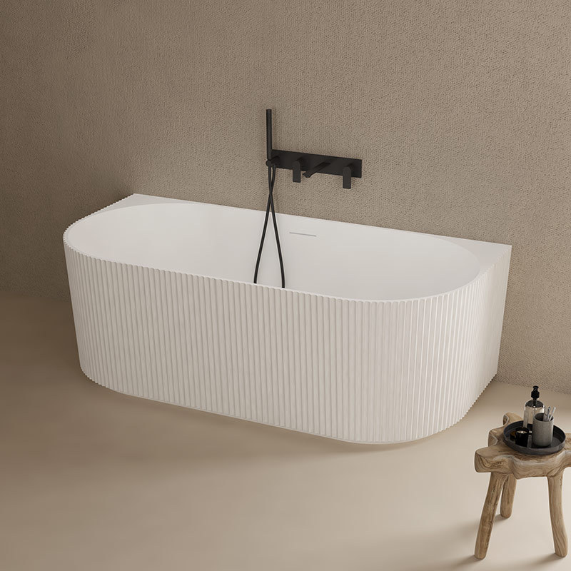 Lieferant, freistehende Badewanne mit fester Oberfläche und vertikalen Streifen, geriffelt, TW-8686