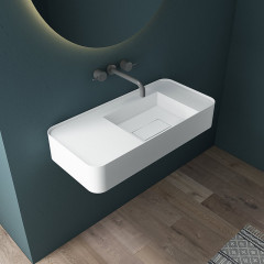China Wholesale Factory Wall-Mount Hung Solid Surface Wash Basin Single Bathroom Sink TW-G823