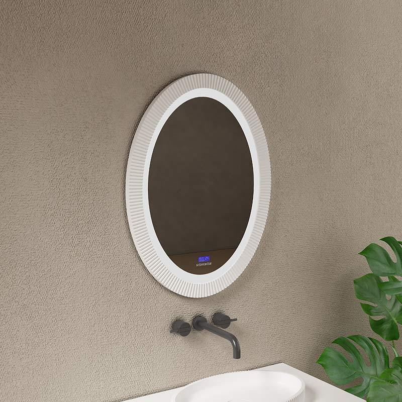 Großhandel Mode Oval Wand montiert Bluetooth Badezimmer Make-up Kosmetikspiegel mit LED-Leuchten TW-8687ML