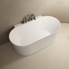 Quality Wholesale Unique Design Freestanding Artificial Stone Bathtub & Basin Back To Wall Set TW-8620 Series