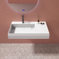 Exporteur Freistehende Kunststeinbadewanne und Badezimmerwaschbecken, rechteckiges Komplettset TW-8635-Serie