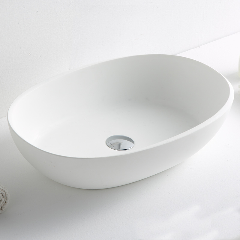Supplier Oval Above Counter Top Solid Surface Wash Hand Basin XA-A03