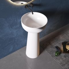Wholesale High End Quality Round Freestanding Pedestal Bathroom Wash Basin Sink TW-Z323