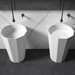 Supplier Polygon Freestanding Pedestal Bathroom Wash Basin Sink TW-Z318