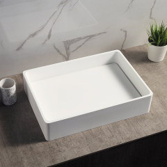 Supplier Rectangle Counter Top Vessel Solid Surface Wash Basin XA-A28A