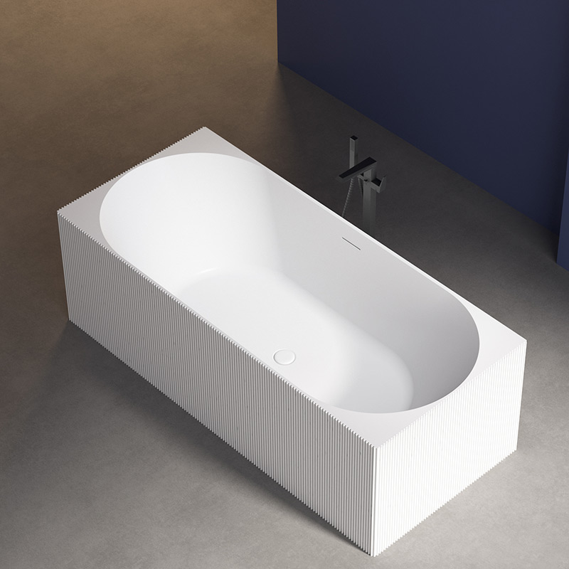 Großhandelspreis Rechteck Vertikale Linie Freistehende Nut Corian Badewanne XA-8825