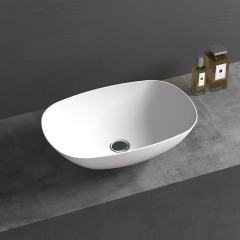 Hot Style Wholesale Oval Counter Top Vessel Artificial Stone Wash Basin TW-A107