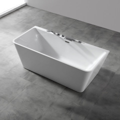 Factory Supply Quality Assurance Rectangle Back To Wall Freestanding Acrylic Bathtub XA-181