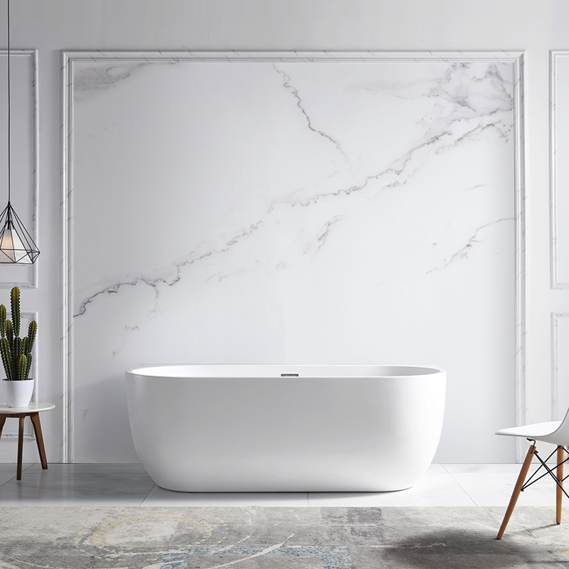 Exporteur Ovale freistehende Acrylbadewanne mit Wandrückwand TW-6651