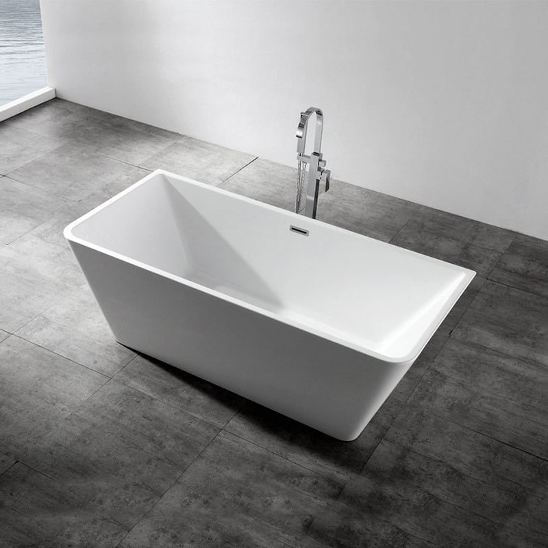 Supplier Rectangle Back To Wall Freestanding Acrylic Bathtub XA-165