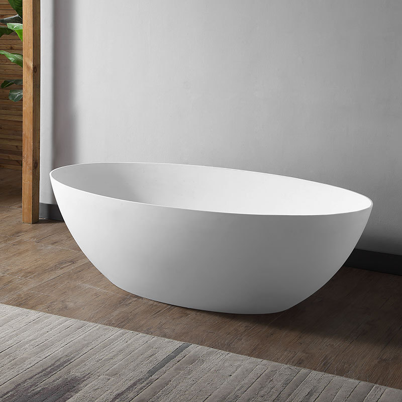 Supplier Egg-shaped Freestanding Artificial Stone Bathtub XA-8863