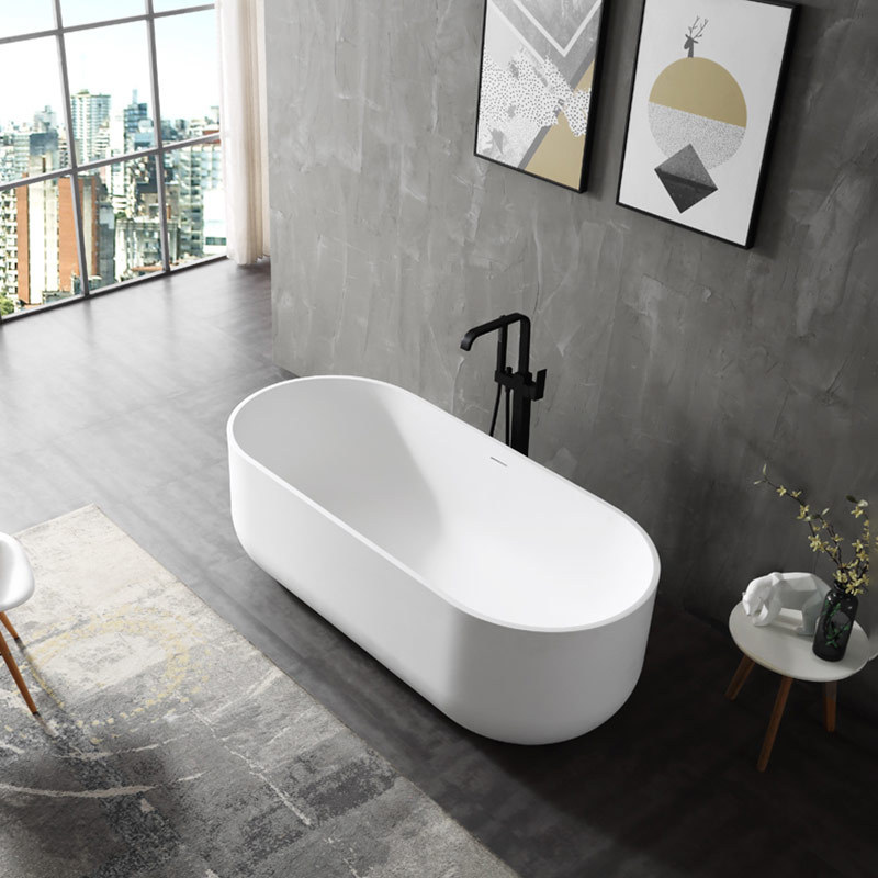 Wholesale High End Quality Oval Freestanding Stone Resin Bathtub XA-8822