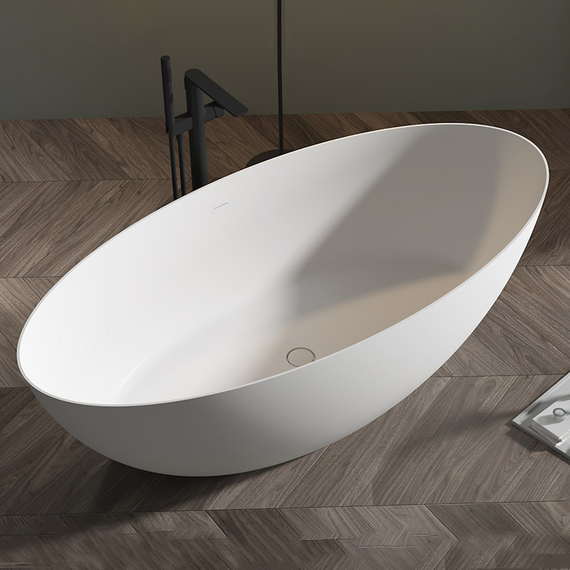 Supplier Egg-shaped Freestanding Artificial Stone Bathtub XA-8863