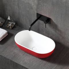 Factory Wholesale Colorful Oval Above Counter Top Wash Basin XA-A68