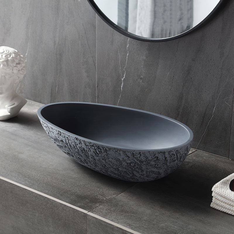 Factory Wholesale Above Counter Vessel Oval Wash Basin XA-A65G