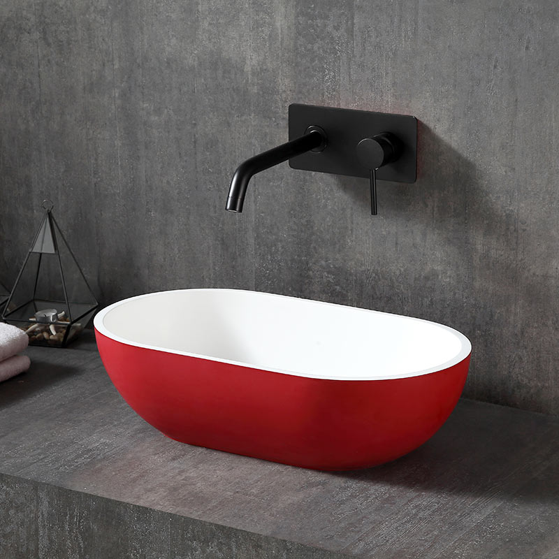 Factory Wholesale Colorful Oval Above Counter Top Wash Basin XA-A68