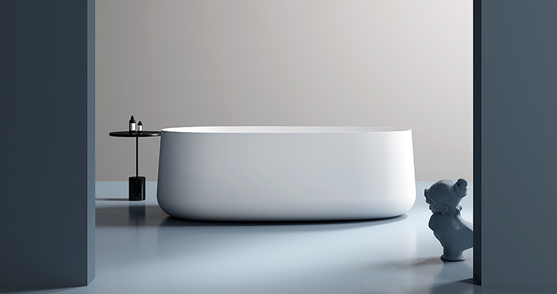 New Design High-end Freestanding Oval White Acrylic Bathtubs TW-7698