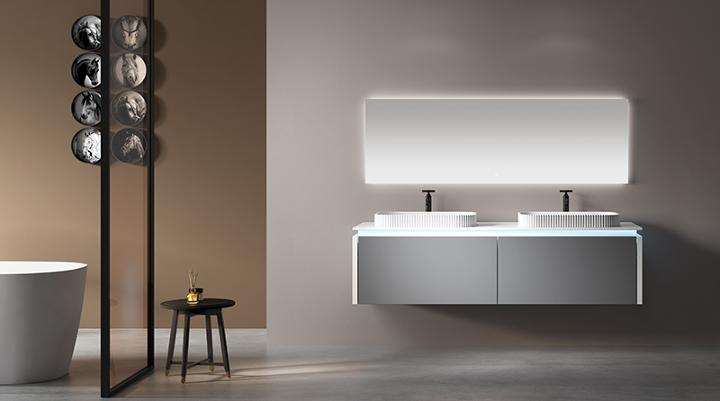 Double Counter Top Sink Floating Bathroom Vanity Cabinet WBL-0522